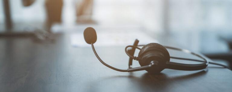 VOIP headset on table