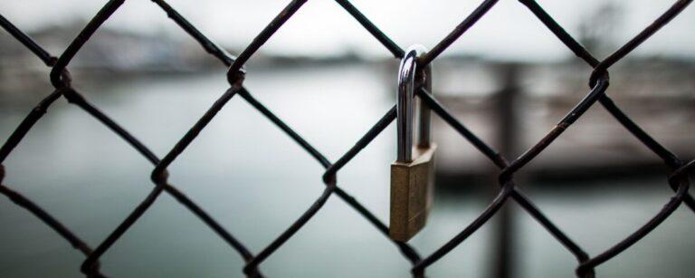 Lock on fence to symbolize security